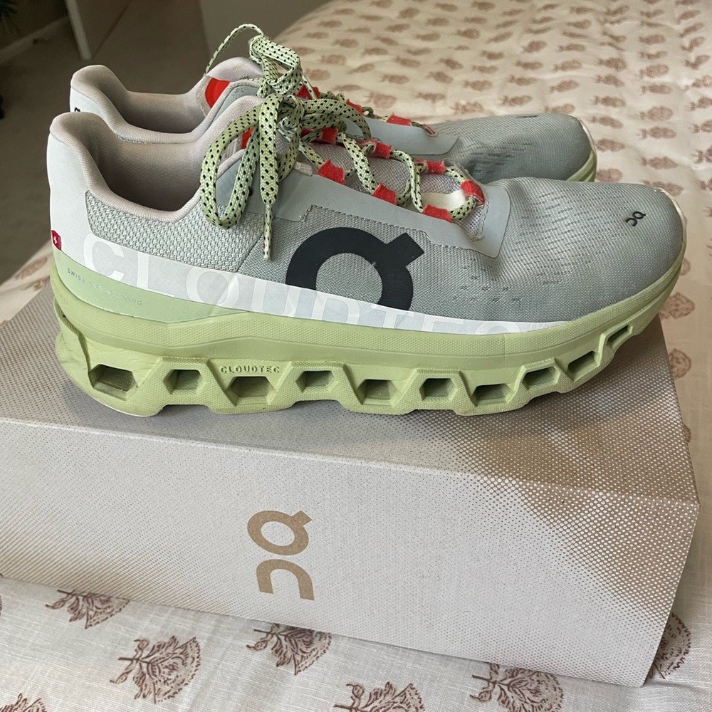 On Running Cloudmonster Glacier/Meadow Lightweight Running Shoes